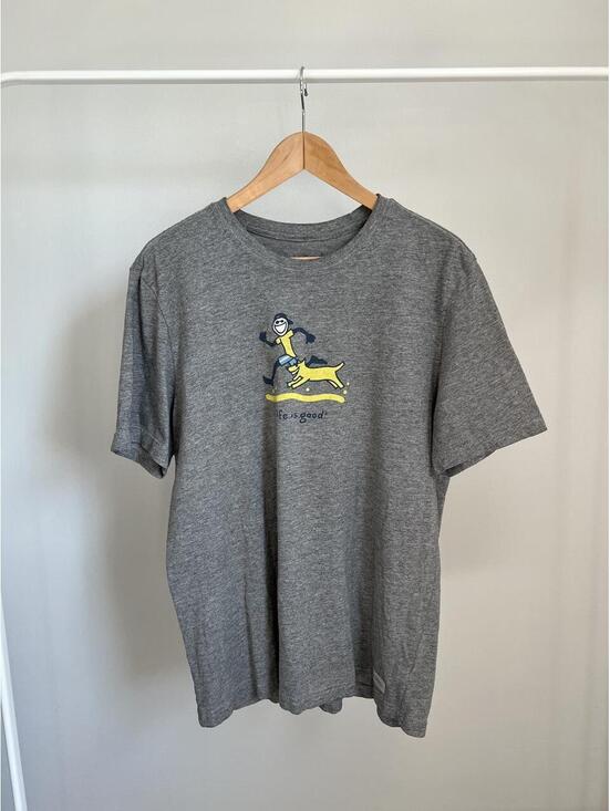 Life Is Good Other - Life is Good running dog graphic tee gray casual T-shirt